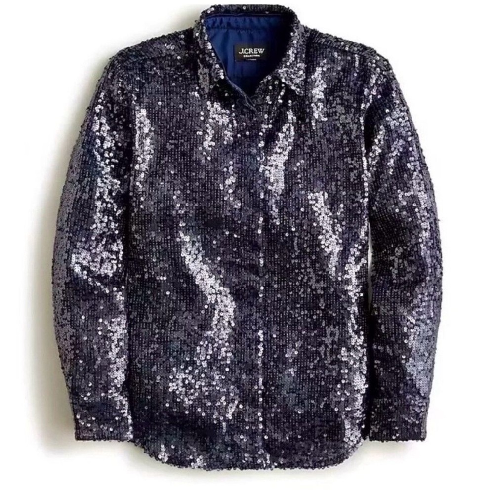 J Crew Collection Classic-Fit Sequin Shirt